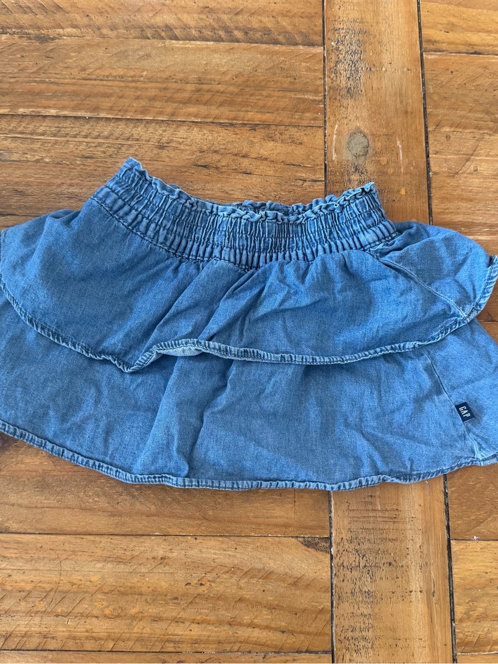 GAP Light Blue Elastic Waist Denim Skirt